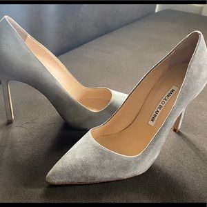 Manilo Blahnik BB 105 Suede Pumps Grey 35 New